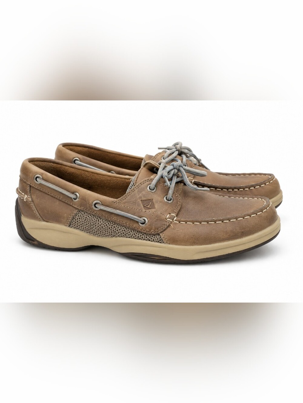 Sperry Top-Sider Men’s 2-Eye Boat Shoes Brown Leather Lace Up Casual Deck Shoes